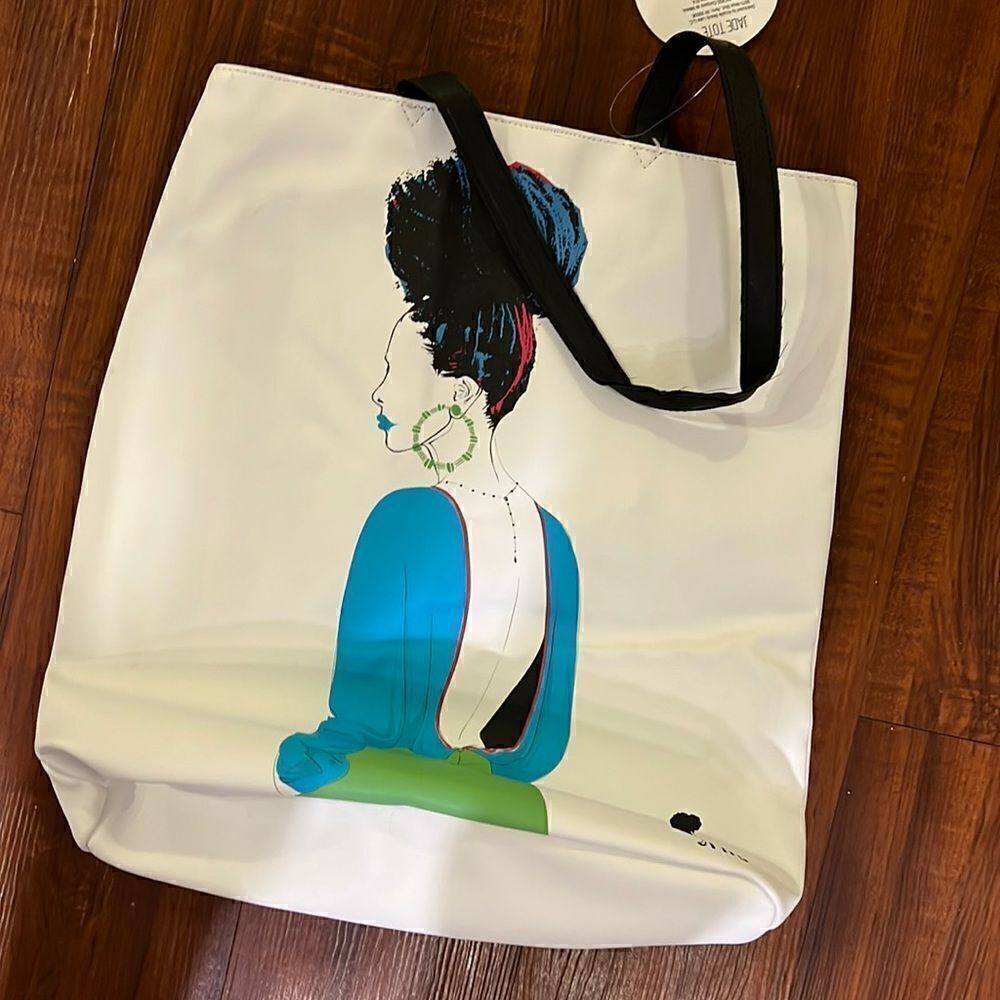 White Large Tote Bag - Fro Collection - White Large NEW NWT